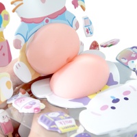 Jack&Sunny 2026 Nouveaux autocollants 3D mignons en forme d'animaux, effet bulle, en PVC souple et gonflé, anti-stress, pour cadeaux de fête pour enfants et projets DIY