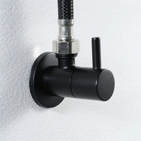Robinet d'arrêt d'angle en laiton noir moderne pour salle de bain, à quart de tour, installation facile, vente en gros
