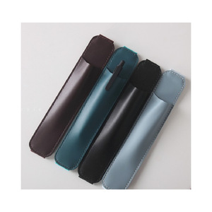 Estuches para lápices de cuero hechos a medida, estilo coreano, estuche para lápices con banda elástica simple, estuche creativo portátil para plumas estilográficas. - Product Image 5