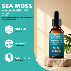 Gouttes liquides d'algues marines biologiques et d'huile de nigelle 60 ml - Bardane/Algue vésiculeuse, Bien-être de la thyroïde et Détox |   Direct d'usine - Product Image 3