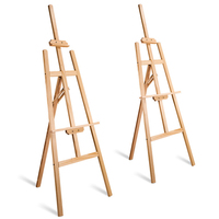 0.9-1.75m de hauteur jaune pin hêtre en bois massif chevalet support enfants peinture croquis affichage avec fournitures d'art