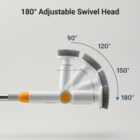 Nettoyeur électrique rotatif avec poignée en acier inoxydable, brosse en microfibre, sans fil, autonomie de 60 à 120 minutes, étanche IPX8, brosse pour voiture, carrelage, verre