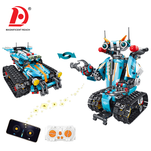 Ensemble de blocs de construction de char robot RC <span class=keywords><strong>2</strong></span> en 1, 701 pièces, application et télécommande, briques techniques transformables, jouets éducatifs STEM - Product Image 4