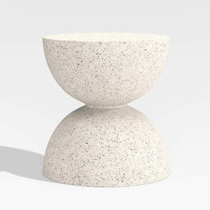 Terrazo Side Table <b>Stool</b> White Decorative Terrazzo Pattern Garden <b>Stool</b> Outdoor Patio Furniture Side Table - Product Image 1