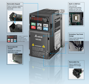 VFD2A7MS43ANSAA MS300 ซีรีส์ 0.75KW 380V 3 เฟส ไดรฟ์ปรับความถี่สำหรับมอเตอร์ AC VFD - Product Image 4