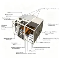 Maison conteneur extensible à montage rapide, faible coût, amovible, design moderne, villa miniature portable avec garantie de 5 ans