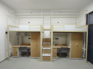 <span class=keywords><strong>Lit</strong></span> superposé moderne personnalisé en métal et bois <span class=keywords><strong>avec</strong></span> bureau intégré, <span class=keywords><strong>étagère</strong></span> et armoire de rangement pour chambre, école, dortoir - Product Image 5