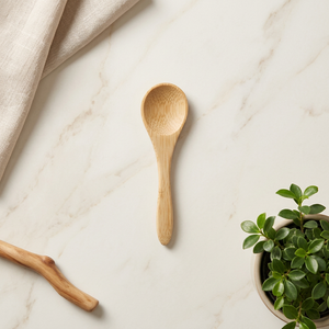 ช้อนไม้ด้ามโค้งสั้น งานฝีมือ REHMAN CRAFT ดีไซน์เกาหลี เป็นมิตรกับสิ่งแวดล้อม สำหรับชิมอาหาร เครื่องปรุงรส ขนาดเล็ก - Product Image 3