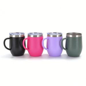 12oz Water <b>Bottle</b> Stainless Steel U-Shaped Eggshell Tumbler Coffee <b>Thermos</b> Vacuum Insulated Wine Beer Cup for Party Use - Product Image 1