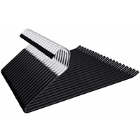 Cintres de pantalons en métal à extrémité ouverte en PVC noir de 15 "de 5.0mm d'épaisseur pour pantalons pantalons jeans