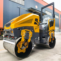 Fournisseur direct d'usine Mini compacteur vibratoire Rouleau à asphalte 1-3 tonnes Diesel Nouveau rouleau à double tambour Rouleau routier Moteur Kubota