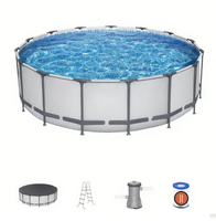 Familien-Rundpool aus Stahl 3,05m X 76cm Kinder-Garten-Hinterhof-Pool Oberirdischer Metallrahmen-Swimmingpool für Erwachsene