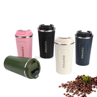 Nouvelle tasse à café électronique à double paroi en acier inoxydable, alimentée par batterie, à température contrôlée, avec couvercle LED, compatible 6-12