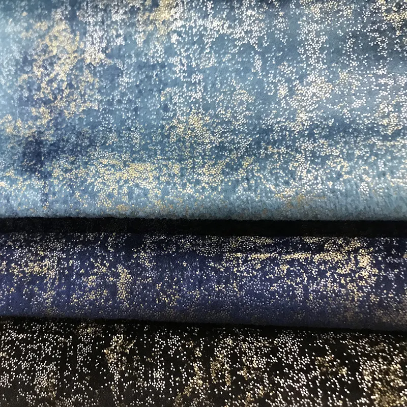 Golden pattern velvet polyester upholstery fabric used for sofa