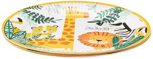 Assiettes en carton jetables rondes de 9 pouces, approuvées par la FDA, motif animaux de la jungle, 350 g/m², impression CMJN, fournitures de fête - Product Image 3