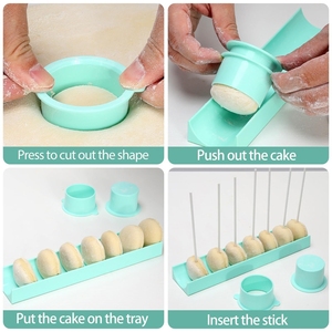 Gemakkelijk Te Gebruiken En Schoon 9 Inch Bakvorm Plastic Ronde Cake Pop Maker Kit Cutter En Pusher Met Dienblad Mallen En Gereedschappen Set - Product Image 4