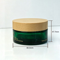 Pot cosmétique en verre vide de 100 ml avec couvercle en bambou véritable, capacité personnalisable, vente en gros directe du fabricant pour crème visage