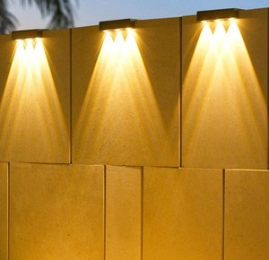 Lámpara de Pared Solar de 3 LED para Exteriores, Jardín, Patio, Decorativa para Hogar, Villa, Iluminación Ambiental - Product Image 1