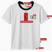 Étiquette de vêtement personnalisée en polyester écologique, douce, avec logo imprimé en sérigraphie, forme rectangulaire/carrée pour vêtements