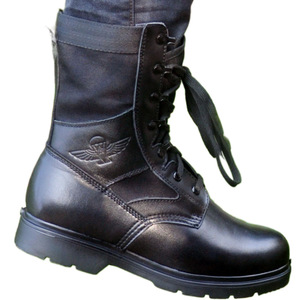 Bottes de combat pour hommes, hautes, en cuir patchwork, imperméables, résistantes à l'abrasion, anti-perforation, légères, à talon bas, pour l'entraînement - Product Image 5