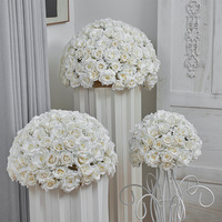 Nouvelles boules de roses artificielles de grande taille pour la décoration de tables de mariage, vitrines, halls d'exposition, présentoirs