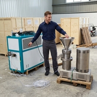 Moulin colloïdal personnalisable pour la fabrication de beurre de cacahuète, à moteur diesel, 6 CV, pour beurre d'amande crémeux et pâte de fèves de cacao