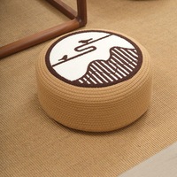 Pouf de sol en corde de coton tressée à la main multi-motifs, imprimé Mandala Zen Chinois, coussin de méditation pour salle de thé, éponge haute densité