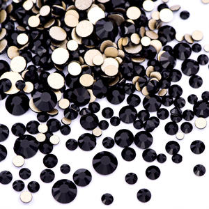 Oleeya Venta al por mayor 100 Gross Mix Size Glass Gold FlatBack Rhinestones Crystal y Crystal AB Nail Rhinestones para Decoración - Product Image 2