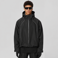 Veste coupe-vent fonctionnelle imperméable à capuche pour homme, personnalisée OEM, en softshell, avec fermeture éclair intégrale, pour la randonnée, la course à pied et les activités de plein air