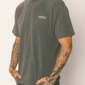 T-shirt graphique unisexe en coton biologique, coupe oversize, grande taille, effet délavé vintage, streetwear, vêtement épais pour homme - Product Image 2