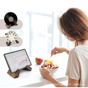 ขาตั้งหนังสือไม้เนื้อแข็งสีเรโทรรูปทรงสามเหลี่ยมสำหรับโฮมออฟฟิศชั้นวางอ่านหนังสือห้องครัวชั้นวางโชว์บนโต๊ะ - Product Image 2