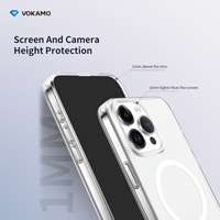 Coque de téléphone magnétique transparente de qualité originale pour iPhone 15 Pro Max, TPU PC, antichoc, charge sans fil, coque transparente