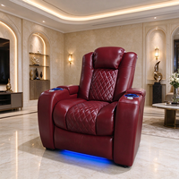 Fauteuil inclinable électrique ergonomique moderne avec fonction massage et porte-gobelets pour salon