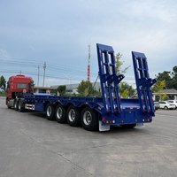 Semi-remorque surbaissée 3/4 essieux, capacité 60-80 tonnes, en acier, pour charges lourdes, à vendre