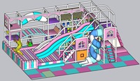 Centre de jeu pour enfants, mini château, zone de fête, toboggan pour enfants, équipement de terrain de jeu intérieur, ensemble de jeux doux