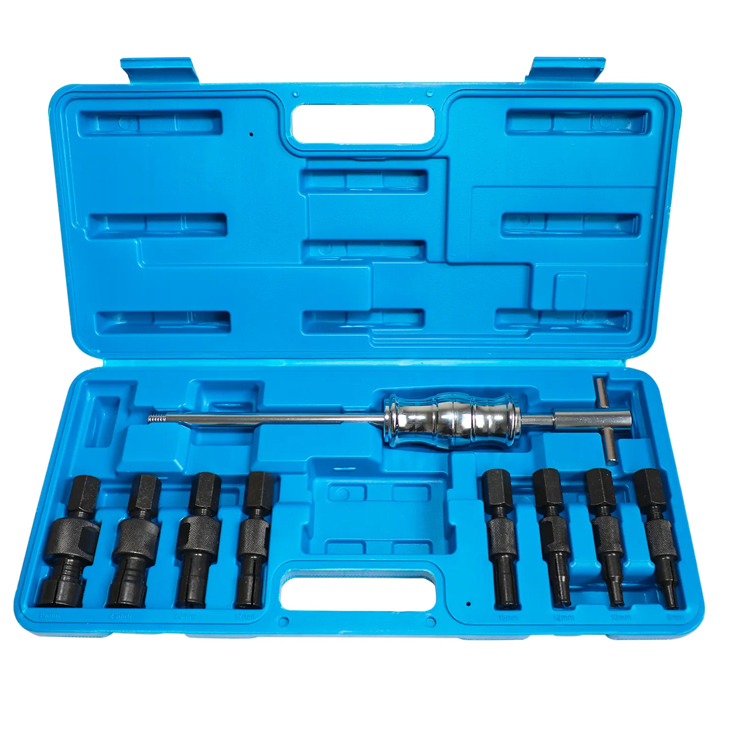 Kit de extractor de cojinetes de agujero interno ciego, herramientas de eje de martillo deslizante, 9 piezas