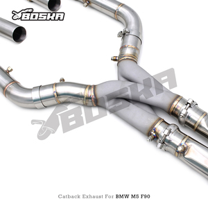 Système d'échappement Catback Boska Valvetronic pour M5 F90 4.4T 2018-2023 en acier inoxydable poli avec tuyaux intermédiaires Z Catback - Product Image 3