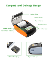 Pabrik langsung 58 mm untuk Bluetooth Mini Printer termal antarmuka penerimaan nirkabel untuk penggunaan Supermarket cetak kompatibel