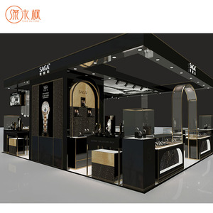 Vente en gros de kiosques à bijoux personnalisés pour centre commercial vitrine de bijoux <span class=keywords><strong>comptoir</strong></span> design montre en acier doré les plus achetés - Product Image 1