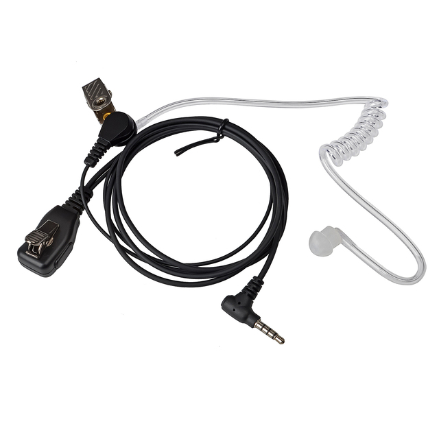 Mushroom-tipped  Acoustic Tube Earpiece, Discreet  Earphone with PTT Mic,  Y Plug for Vertex/Yaesu