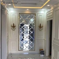 Offre Spéciale VXIN personnalisé moderne carreaux de céramique hall maison miroir panneau mural bord biseauté miroir mur Art verre mur miroir autocollant