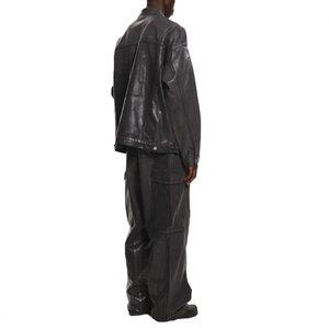 Nouvelle arrivée, veste pour homme en coton 100%, coupe ample, logo personnalisé, denim noir de haute qualité avec finition cirée, veste en denim pour homme - Product Image 3