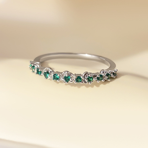 <b>Dainty</b> Wholesale Vintage Green Cubic Zirconia 18k Gold Plated <b>Rings</b> for Women - Product Image 4