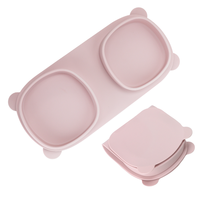 Ensemble d'assiettes pliables en silicone avec ventouse pour enfants