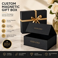 Boîte Cadeau Pliable Éco-Responsable en Carton Noir, avec Fermeture Magnétique et Logo Personnalisé, Idéale pour Chaussures