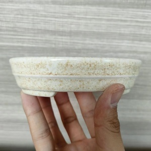 Vaso bonsai cremoso ellittico classico a bocca bassa Yixing bonsai pot - Product Image 6