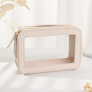 Nuevo neceser para mujer, neceser impermeable de PU de doble capa transparente con gran capacidad para la organización del hogar - Product Image 5