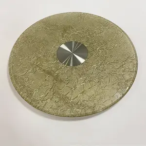 South African five star hotel use tempered glass lazy Susan turntable painted glass Lazy Susan