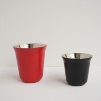 Tasses à expresso classiques en acier inoxydable de 5,5 oz, à double paroi, isolées sous vide, écologiques, sans BPA, avec couvercle, maintien au chaud pendant 6 heures