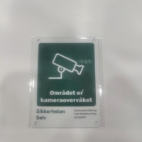 Plaque d'alerte de caméra en aluminium personnalisée Plaque en métal pour centre commercial Promotional Party Supply